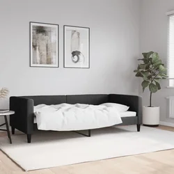 Vidaxl Raztegljiva postelja črna 90x190 cm blago
