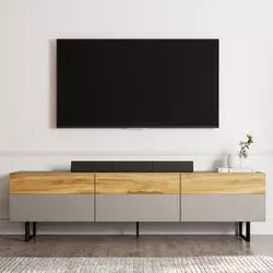 HANAH HOME TV polica Sign Grey Oak