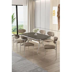 Hanah Home Trpezarijski set, 7 komada, Bež