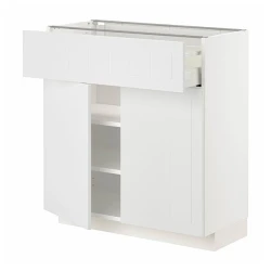METOD / MAXIMERA Podni element s fiokom/2 vrata, bela/Stensund bela, 80x37 cm