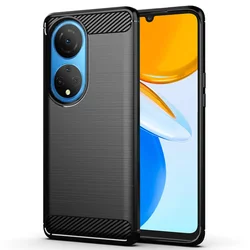 Techsuit Carbon Silicone maska za Honor X7 - crna