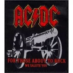 AC/DC Canon Woven Logo Našitek za šivanje 80 x 90 mm
