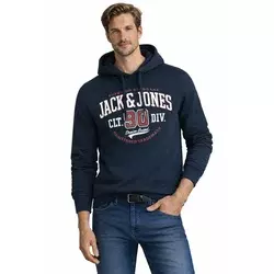 JACK & JONES Majica mornarska/karminsko rdeča/bela