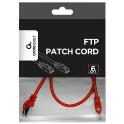GEMBIRD PP6-0.5M/R Mrezni kabl/ CAT6 FTP Patch cord 0.5m red