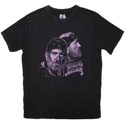 Willie Nelson Purple Graphic (Stone Wash) Black L Majica