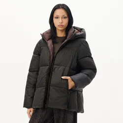 Cropp - Prošivena puffer jakna s kapuljačom - CRNO