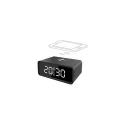 Solight CA07B - Digitalni sat sa Qi bežičnim punjačem 230V/CR2032 crna