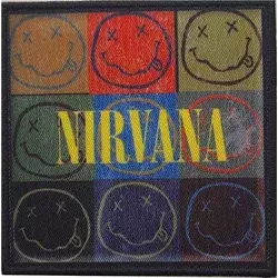 Nirvana Distressed Happy Face Blocks Našitek za šivanje