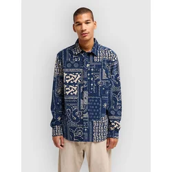 RVCA Dalas Patchwork Cord Shirt dark denim