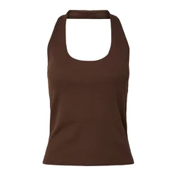 PIECES Top PCMAY  temno rjava