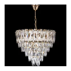 LED luster na lancu 9xE27/60W/230V + 6xLED/6W, prečnika 50 cm, zlatna
