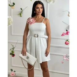 Squareonline Ženska haljina White Sleek, Bela