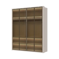 JELA Plakar sa aluminijumskim ramom P4B-4AL - Kolekcija Opera - Kašmir mat lak/AL Ram kašmir - 187x226x60cm