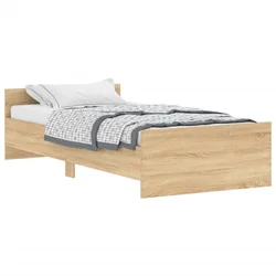Vidaxl Posteljni okvir brez vzmetnice hrast 90x190 cm inženirski les