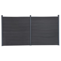 vidaXL Komplet ograjnih panelov siv 353x186 WPC