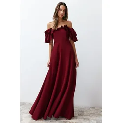 Trendyol Milla Ženska haljina TPRSS24AE00054, Bordo