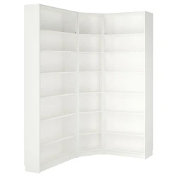 BILLY Ugaon.komb.biblioteka s dod.element, bela, 136/136x28x237 cm