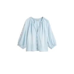 Desigual Bluza modra / mešane barve