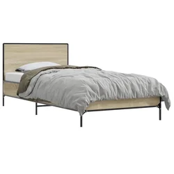 Vidaxl Okvir postelje z naslonjalom Sonoma hrast 80 x 200 cm