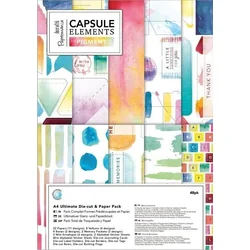 DoCrafts Komplet papirjev, škatel, primerjev - Elements Pigment 48 kosov