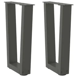 Noge za klub stolić V-oblika 2 kom antracit 28 x (42-43,3) cm čelik