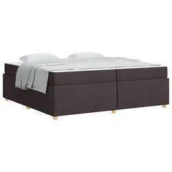 Vidaxl Konstrukcija postelje Temno rjava 200 x 200 cm blago
