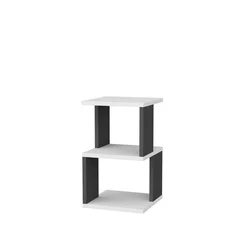 Hanah Home Carter Noćni stočić, 29.6x29.6x49.4cm, Bela-Antracit