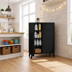 Hanah Home Multifunkcionalna komoda, Crna
