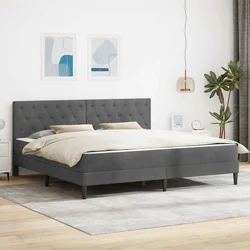 Okvir kreveta s madracem Tamno siva 180 x 200 cm Baršun