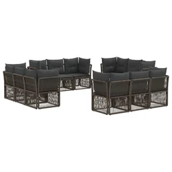 Sjedeća garnitura za vrt 12 pcs Siva poliratan