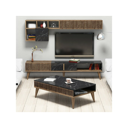 Hanah Home Set namestaja za dnevnu sobu Milano - orah, crna