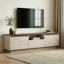 Hanah Home TV komoda Sentinel, 160 cm, travertin / orah Milano