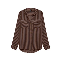 VERO MODA Bluza VMBUMPY rjava / čokolada