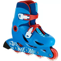 OXELO Plavi i crveni roleri PLAY 3 za decu UK C13-1.5 - EU 32-34