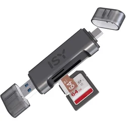 ISY ICR-6000 USB-C + USB-A 2v1 bralnik pomnilniških kartic SD/microSD