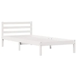 Vidaxl Konstrukcija postelje z vzglavjem Bela 225,5 x 85,5 x 69,5 cm