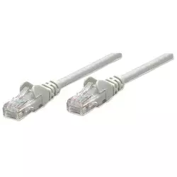 Intellinet Network Patch Cable, Cat5e, 0.5m, Grey, CCA, U/UTP, PVC, RJ45, Gold Plated Contacts, Snagless, Booted, Lifetime Warranty, Polybag
