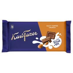 FAZER Tabla mlečne čokolade, slana hrskava karamela, 145 g