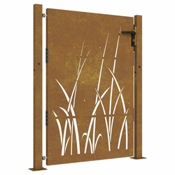 Vrtna vrata 100x150 cm Corten čelik dizajn trave