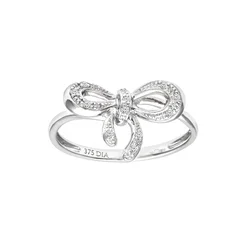 DIAMANT LETERNEL Prstan Ring aus 375 Weißgold mit 0.05 Karat Diamant srebrna