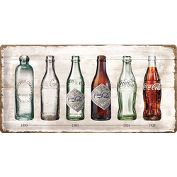 NOSTALGIC ART Znak Coca-Cola - Bottle Timeline 25x50cm