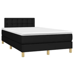 Vidaxl Box spring postelja z vzmetnico črna 120x190 cm blago