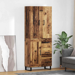 Highboard s ladicama 2 pcs Staro drvo 69,5 x 34 x 180 cm