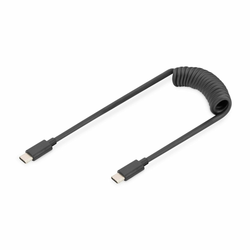 USB - Type C to USB - Type C Spring kabel, TPU USB 2.0, PD60W Max; 1m