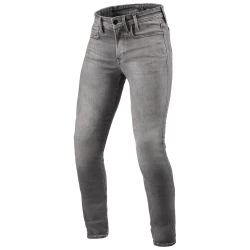Ozke motoristične kavbojke Revit Piston 3 Long Washed Grey