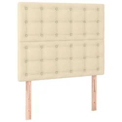 Vidaxl Vzglavje postelje kremne barve 100x5x118/128 cm blago