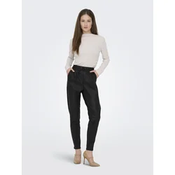 Only Ženske pantalone Poptrash, Ravan kroj, Crne
