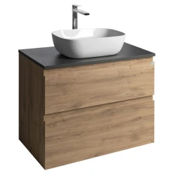 ALTAIR Vanity Unit s ploščo 78,5 cm, hrast emporio/antracitni skrilavec - Rjava - 78,5x61,8x45,7 cm - Aqualine - ALTAIR II - 24 - MDF/laminat - 785 - 618 - 457 - 14