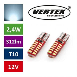 Avto LED žarnica (sijalka) T10 24 SMD 3014 CANBUS 2,4W 12V 2 kosa