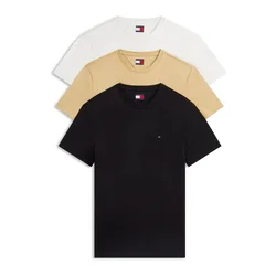 Tommy Jeans Majica bež/črna/bela